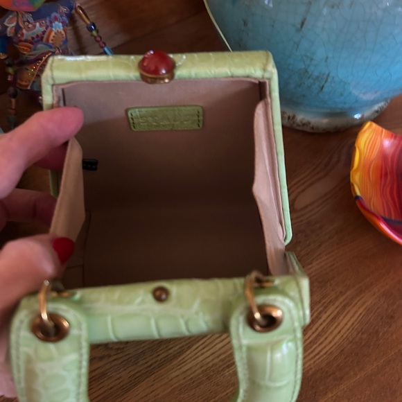 STAUD Pistachio Crocodile-Embossed Mini Bag. - Picture 4 of 6